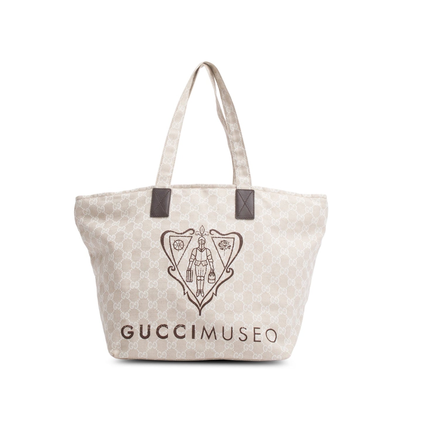Gucci Neutral GG Canvas Museo Tote Bag