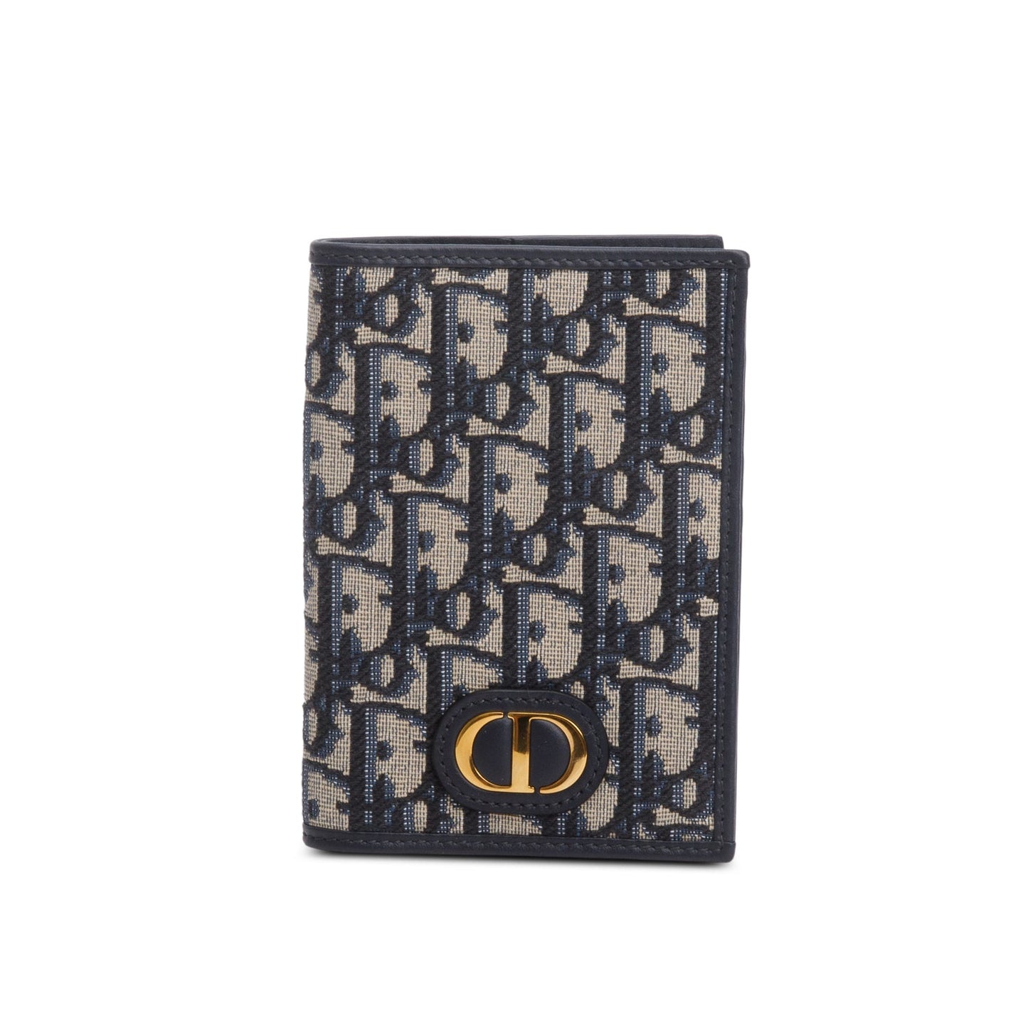 Christian 2024 Dior Navy Oblique Jacquard 30 Montaigne Passport Holder
