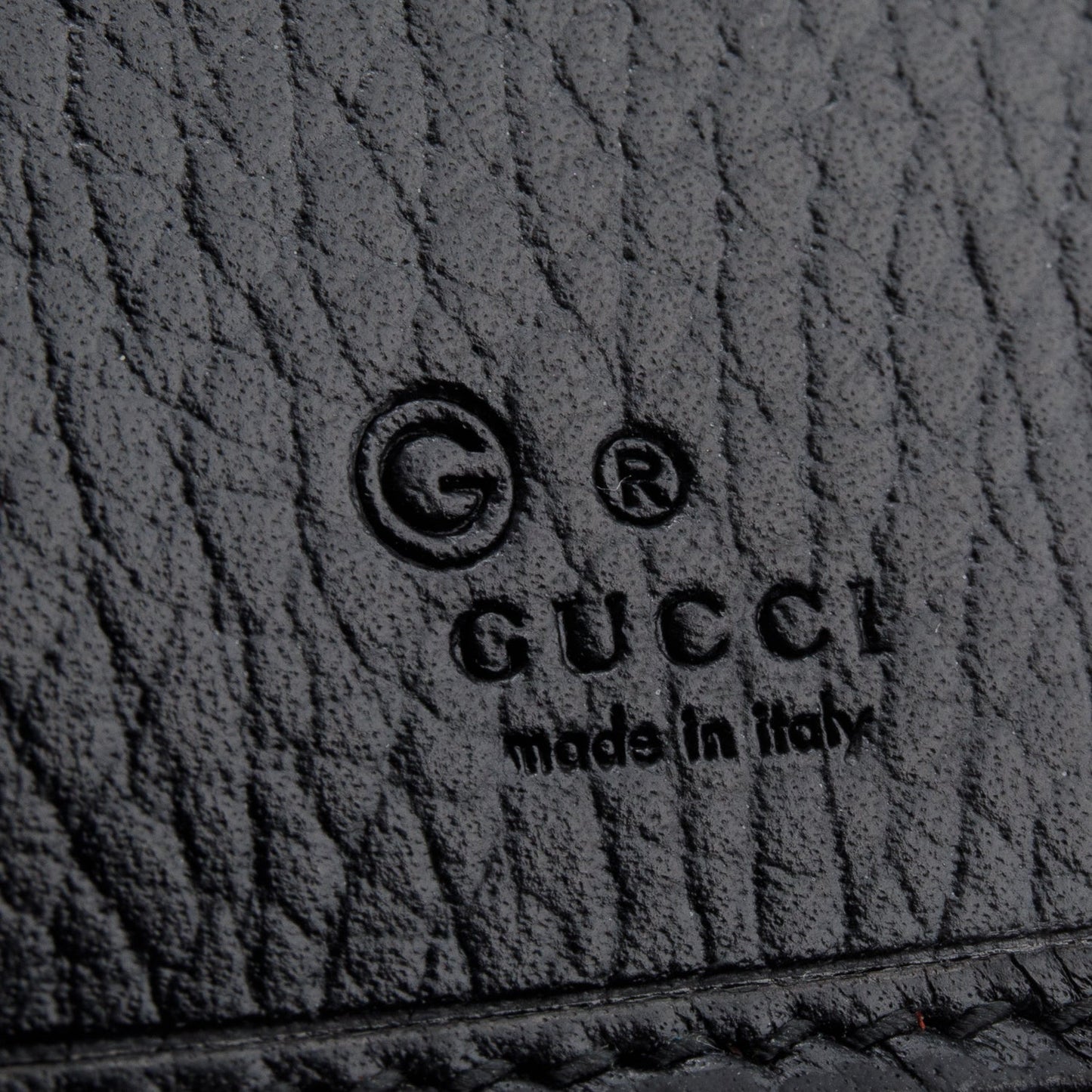 Gucci Black Grained Leather Interlocking GG Long Wallet