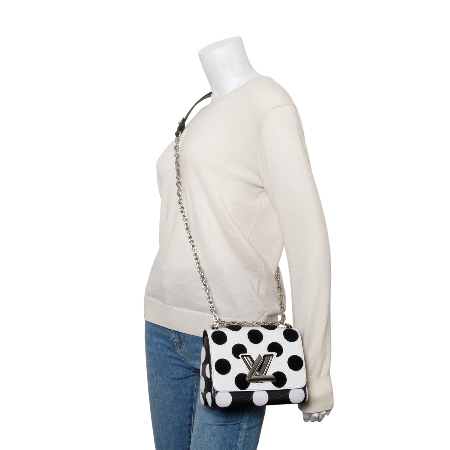 Louis Vuitton Black/White Epi Leather Polka Dots Twist PM Shoulder Bag