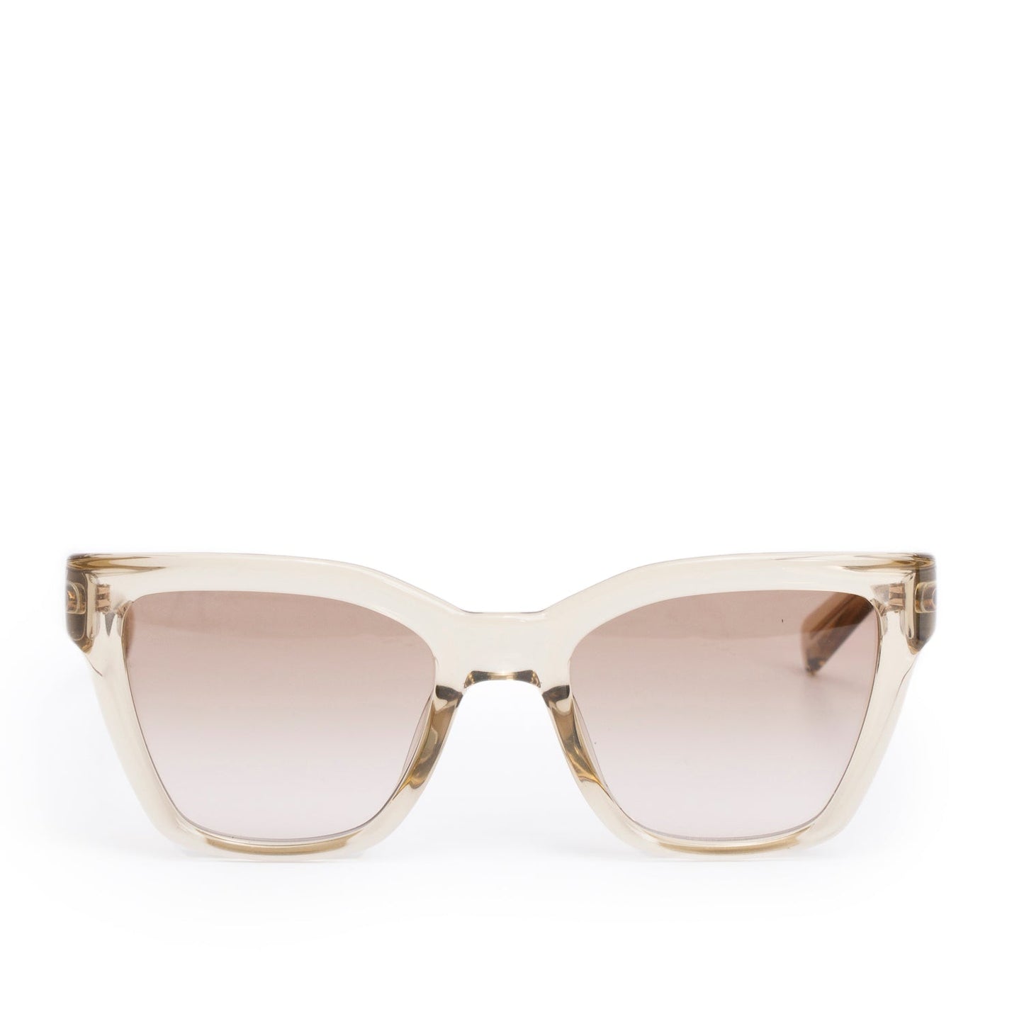 Saint Laurent Neutral Transparent Acetate Square Sunglasses