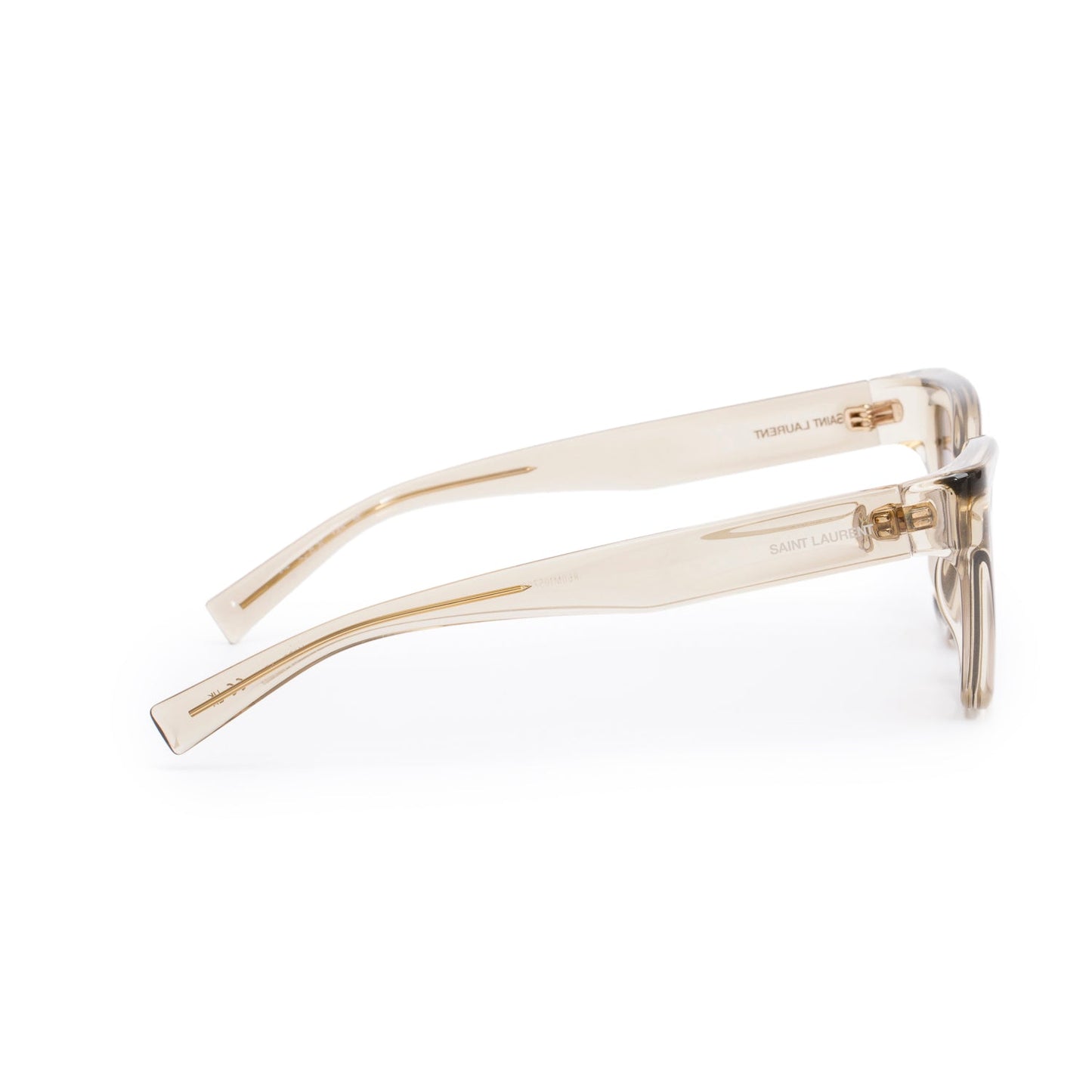 Saint Laurent Neutral Transparent Acetate Square Sunglasses