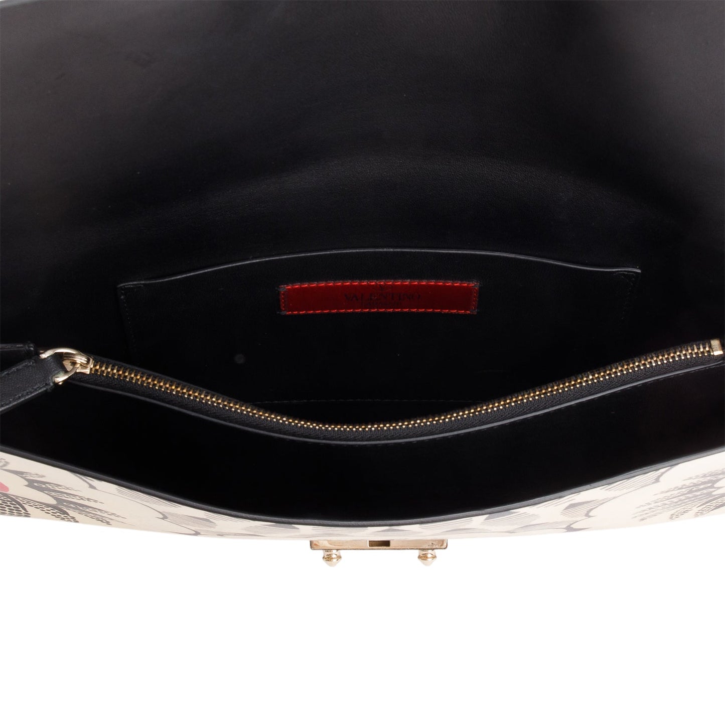 Valentino Multicolor Calfskin Floral Mime Clutch