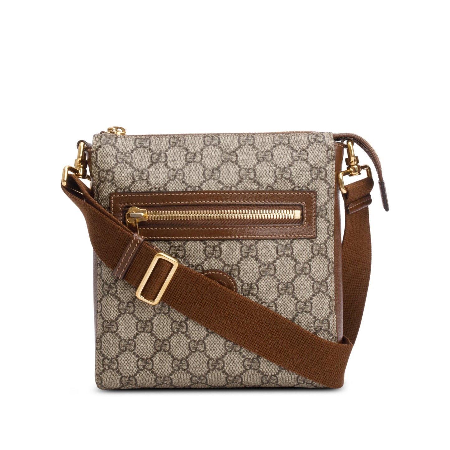 Gucci GG Supreme Monogram Azalea Calfskin Retro Interlocking G Messenger Bag