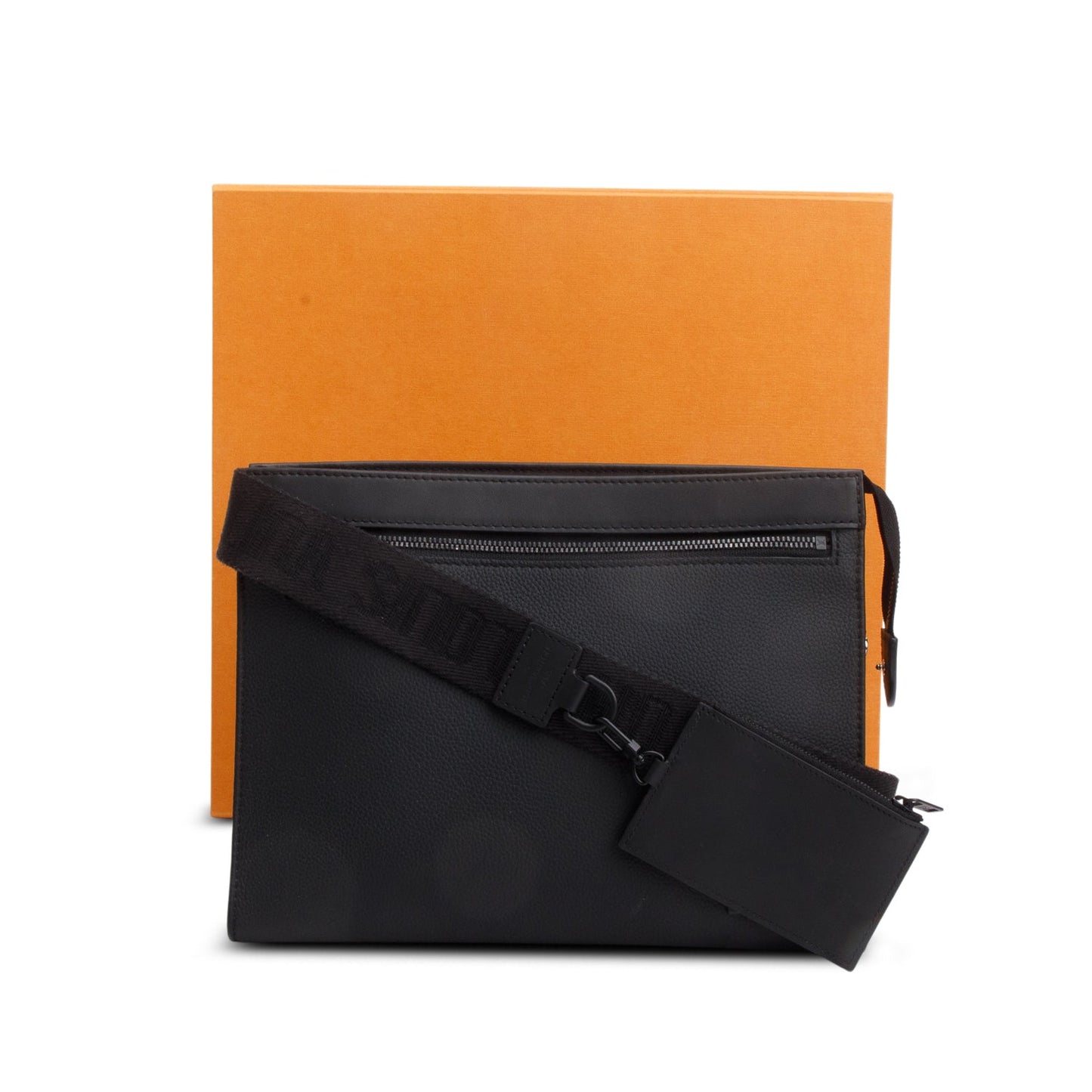 Louis Vuitton Black LV Aerogram Calfskin Leather Messenger Voyage