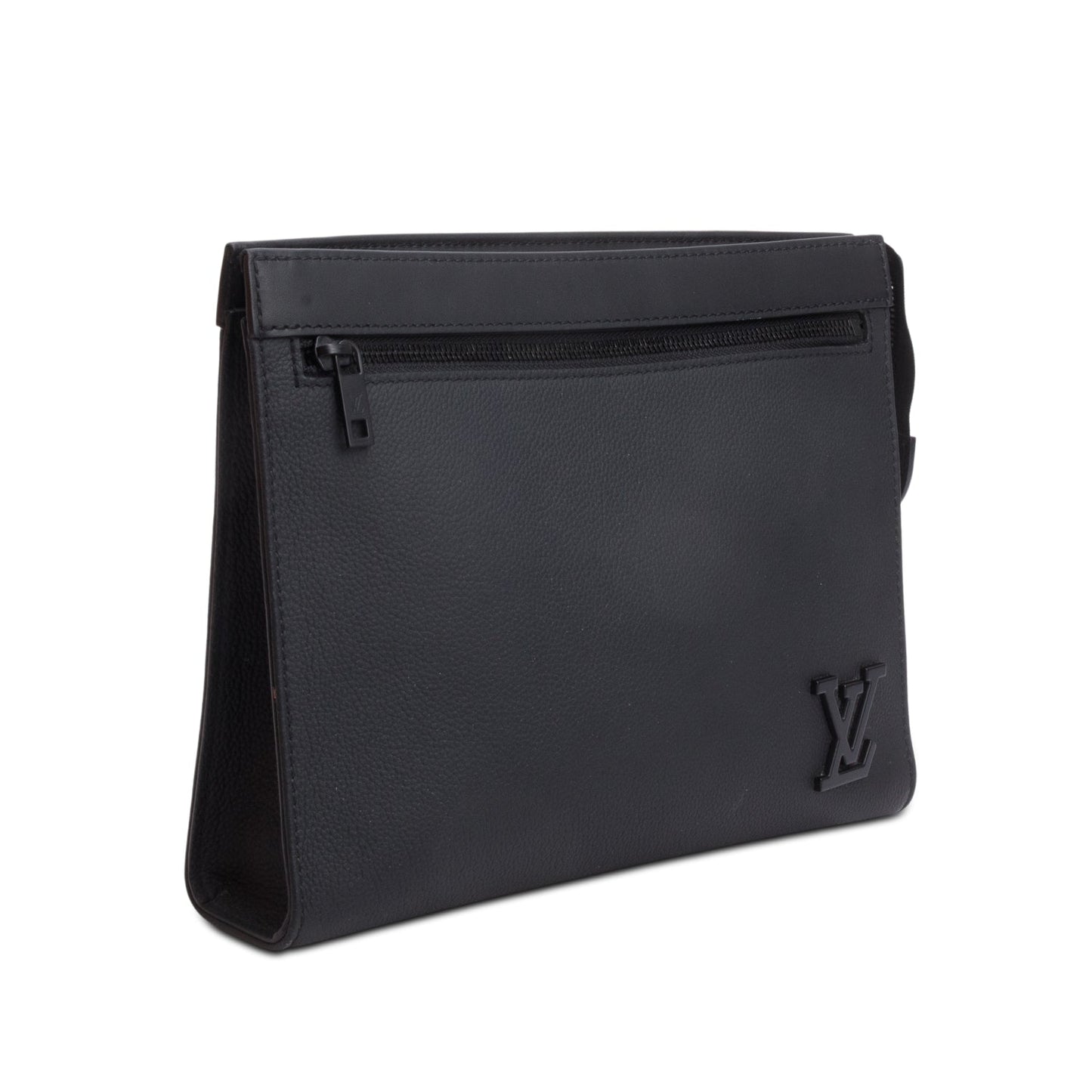 Louis Vuitton Black LV Aerogram Calfskin Leather Messenger Voyage