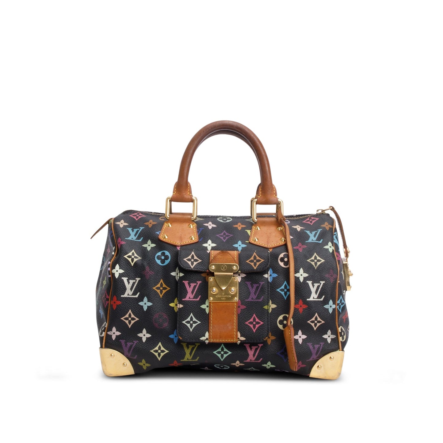 Louis Vuitton Black Monogram Multicolor Speedy 30