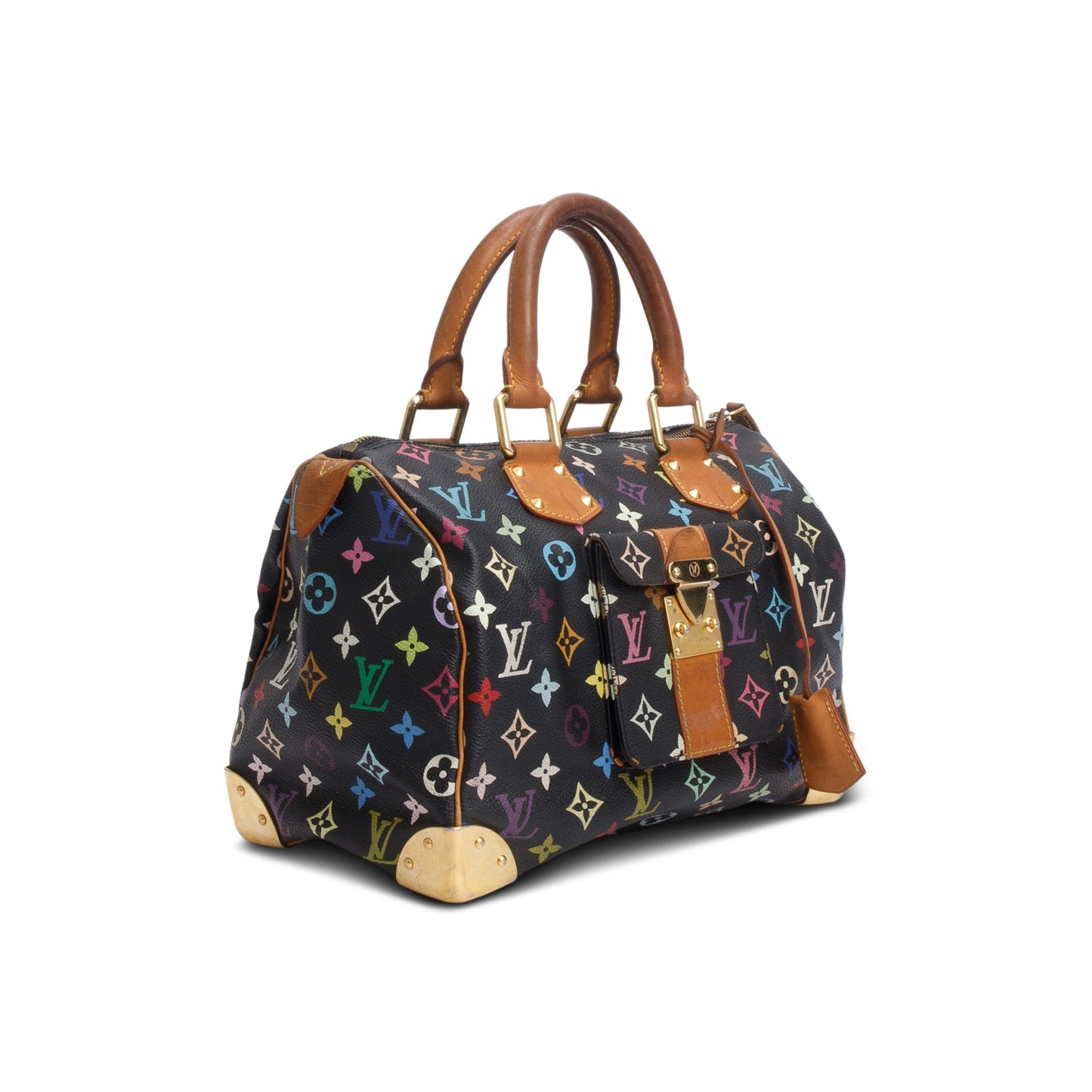 Louis Vuitton Black Monogram Multicolor Speedy 30