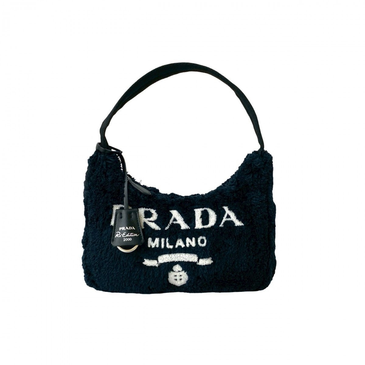 PRADA Handbag pile black Re-Edition terry mini