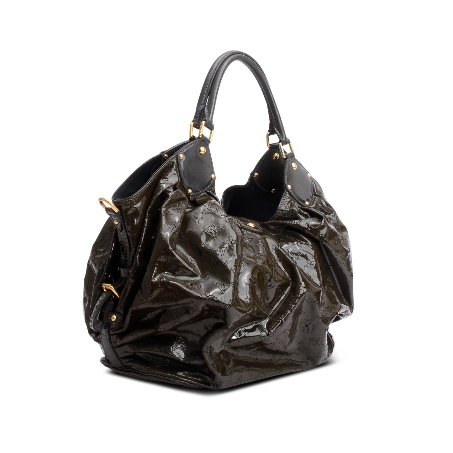 Louis Vuitton Green Patent Leather Mahina XL Hobo