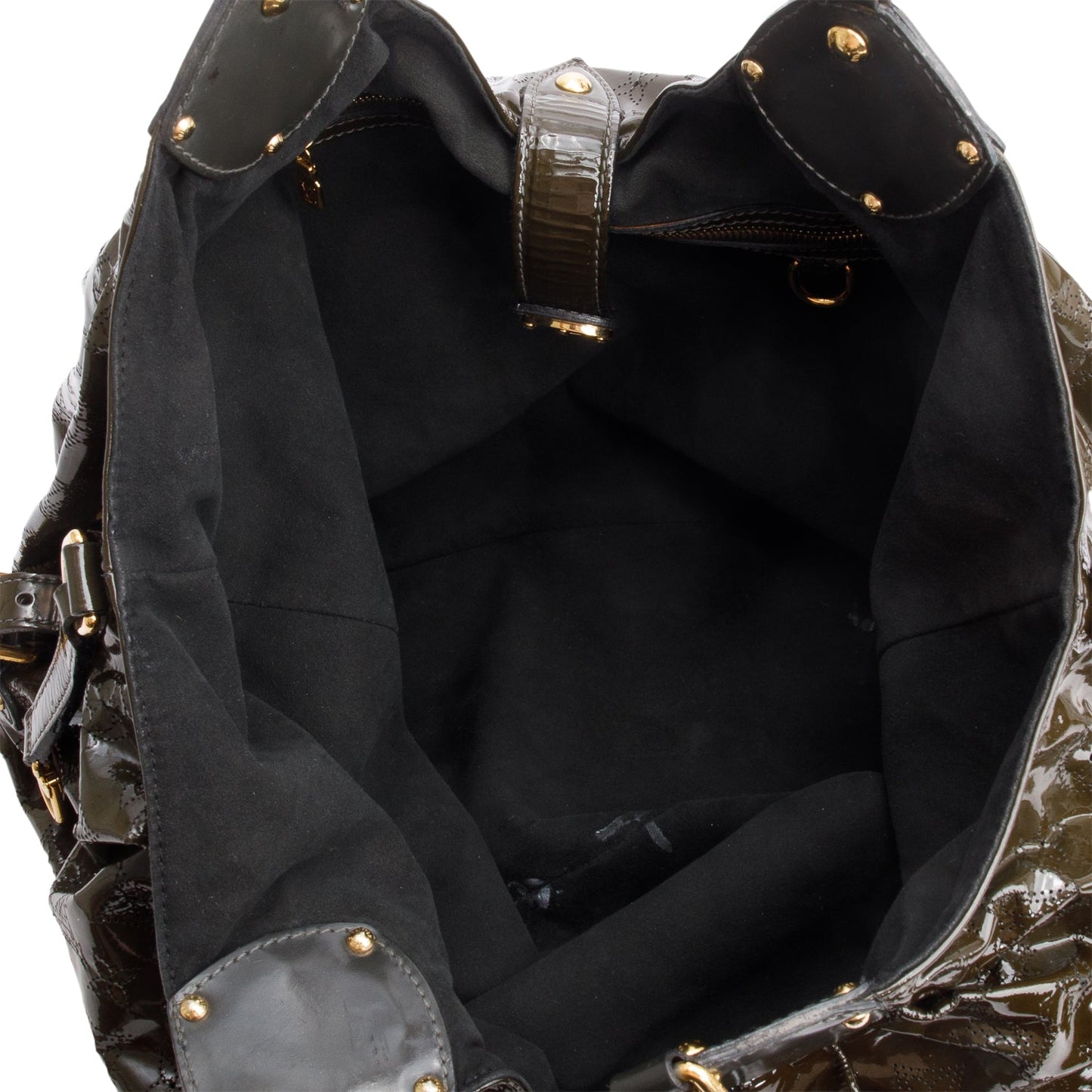 Louis Vuitton Green Patent Leather Mahina XL Hobo