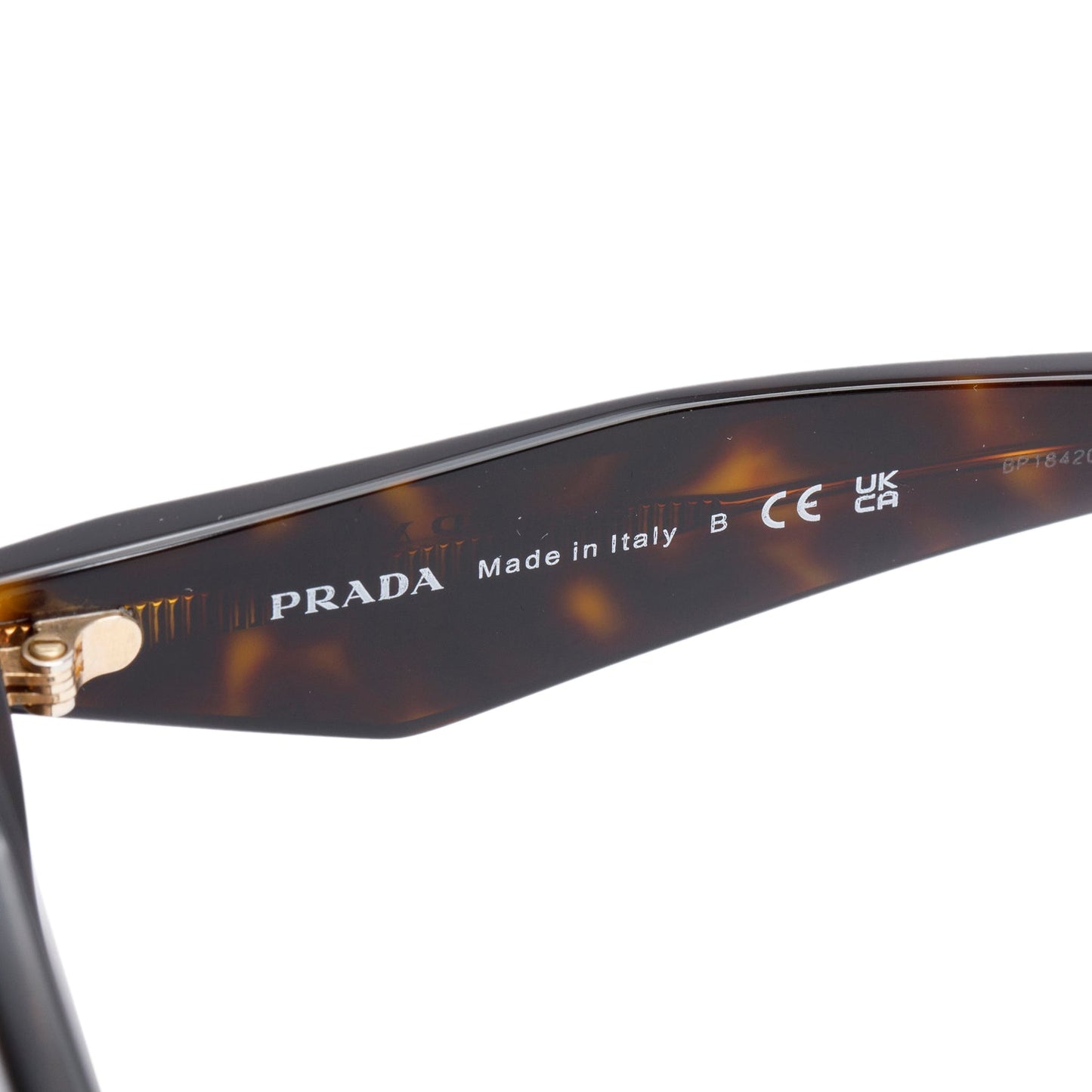 Prada SPR16W Brown Tortoise Acetate Geometric Symbole Sunglasses
