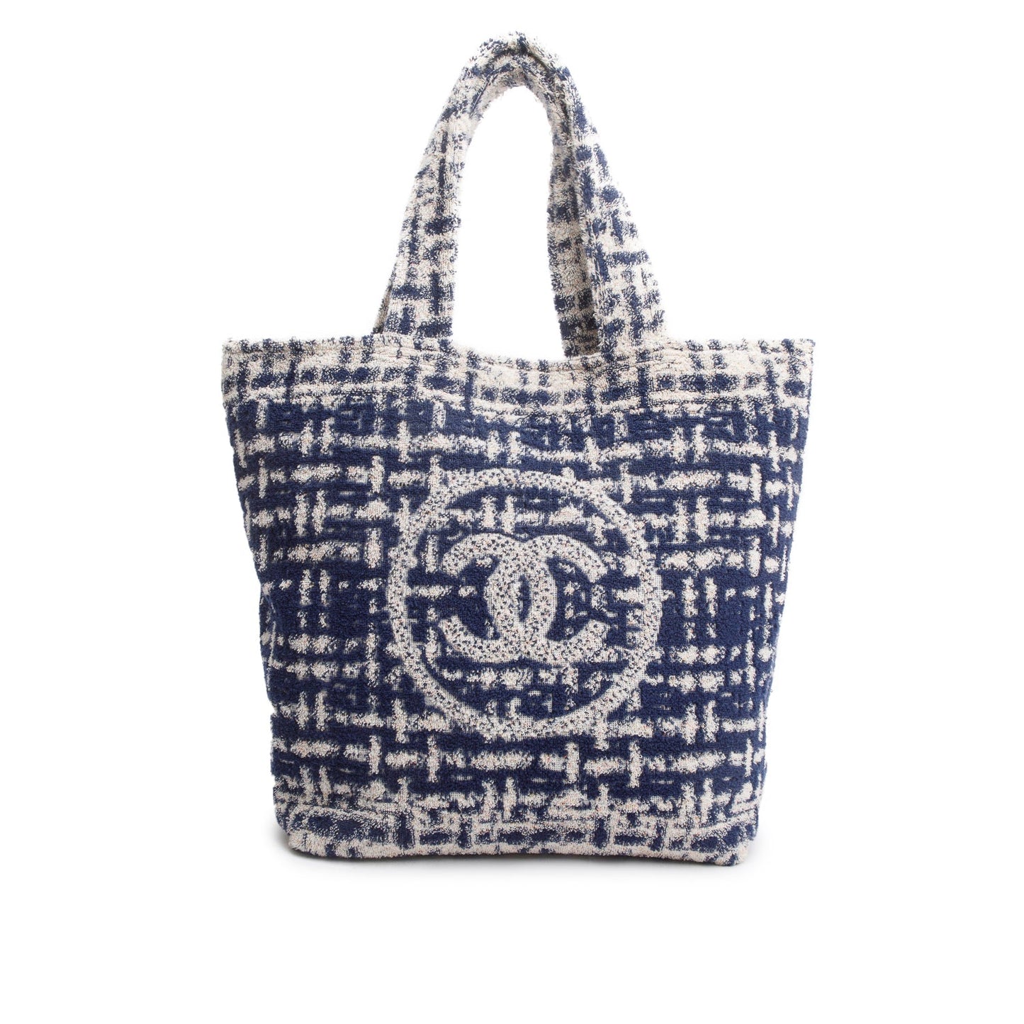 Chanel 2023 Blue Terry Cloth CC Beach Tote Set