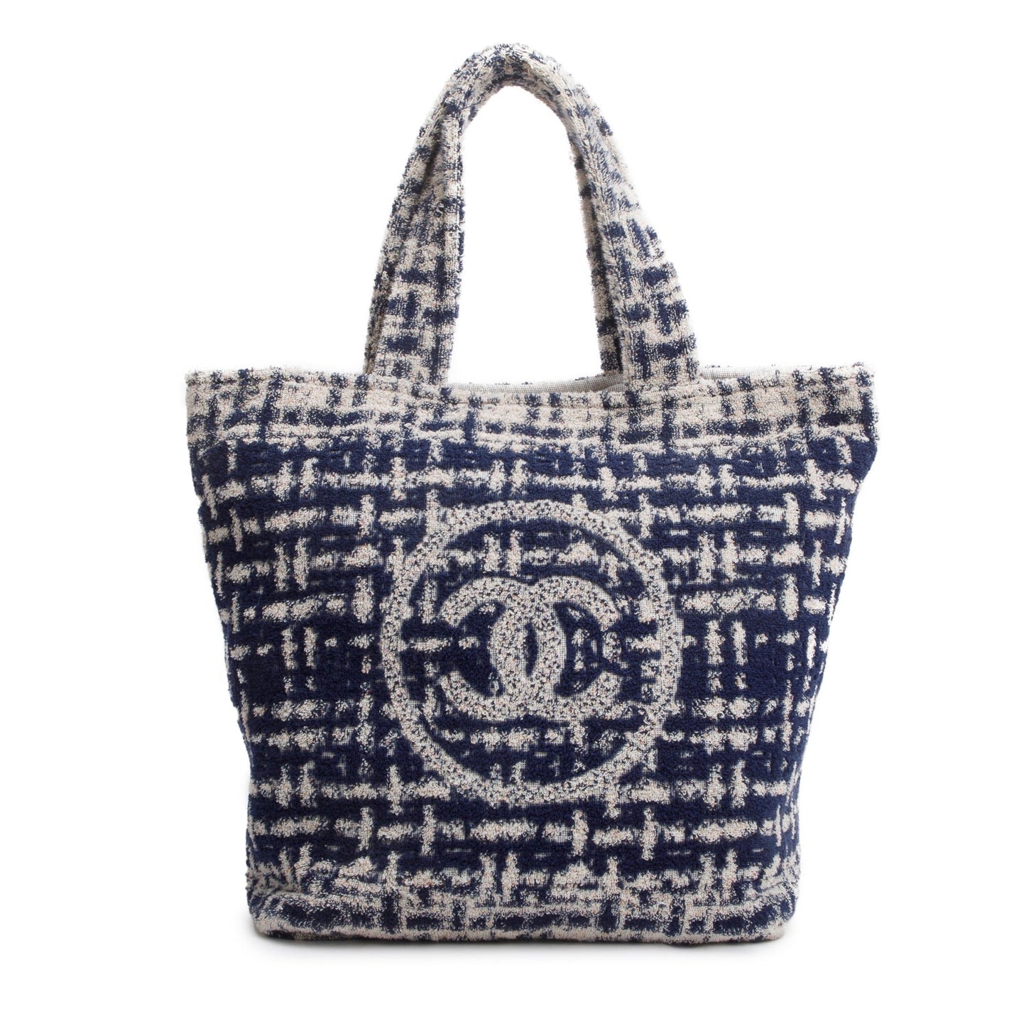 Chanel 2023 Blue Terry Cloth CC Beach Tote Set