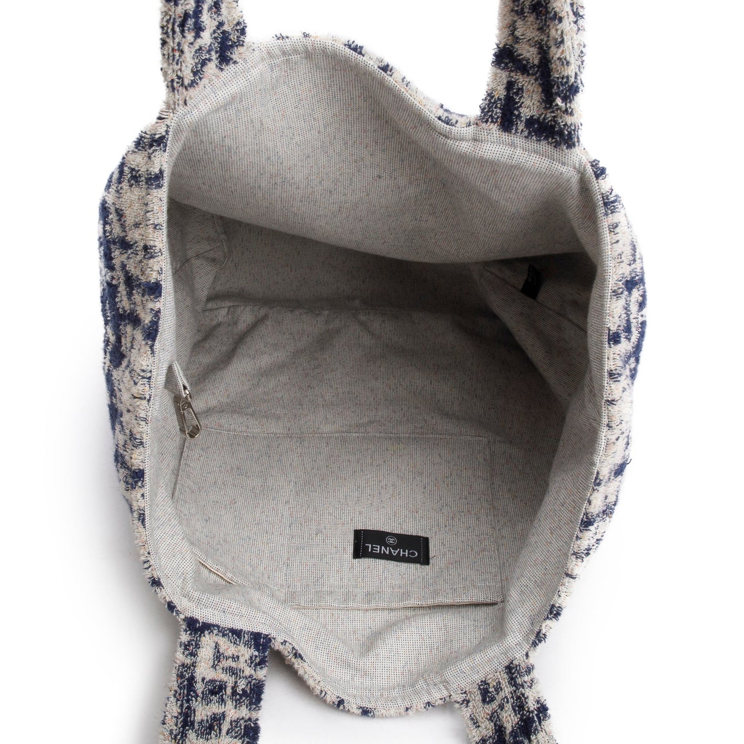 Chanel 2023 Blue Terry Cloth CC Beach Tote Set
