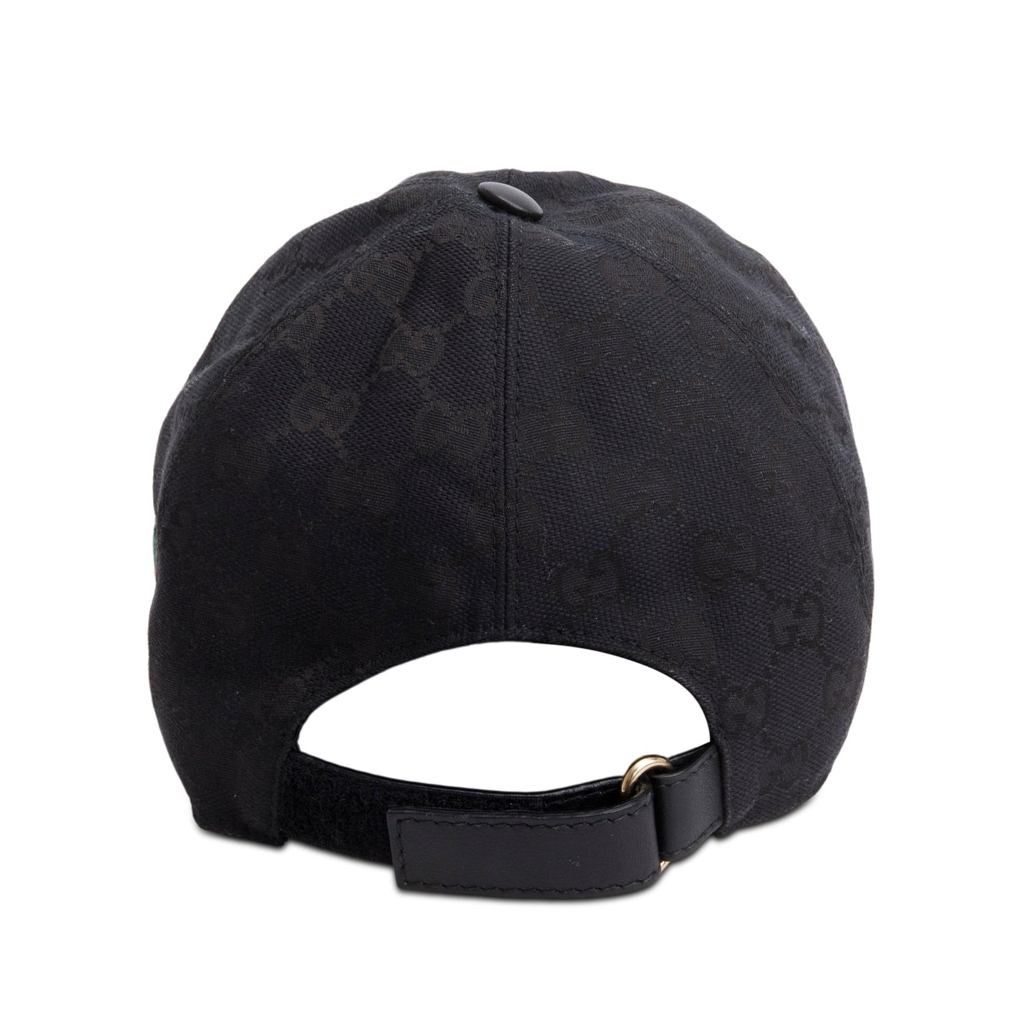 Gucci Black GG Canvas Baseball Hat with Web, Size M 58