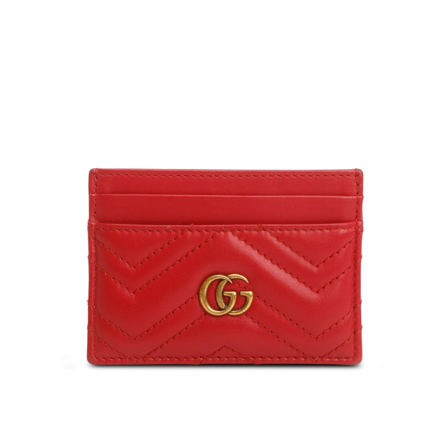 Gucci Red GG Marmont Card Case