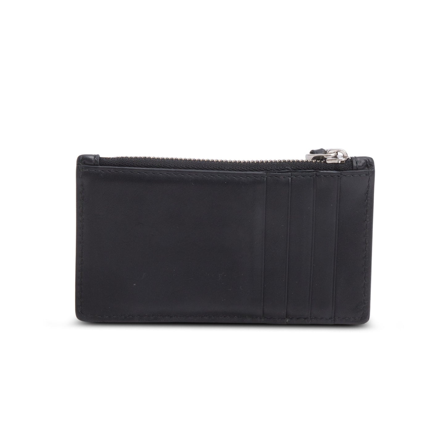 Gucci Black Signature Leather Zip Card Case
