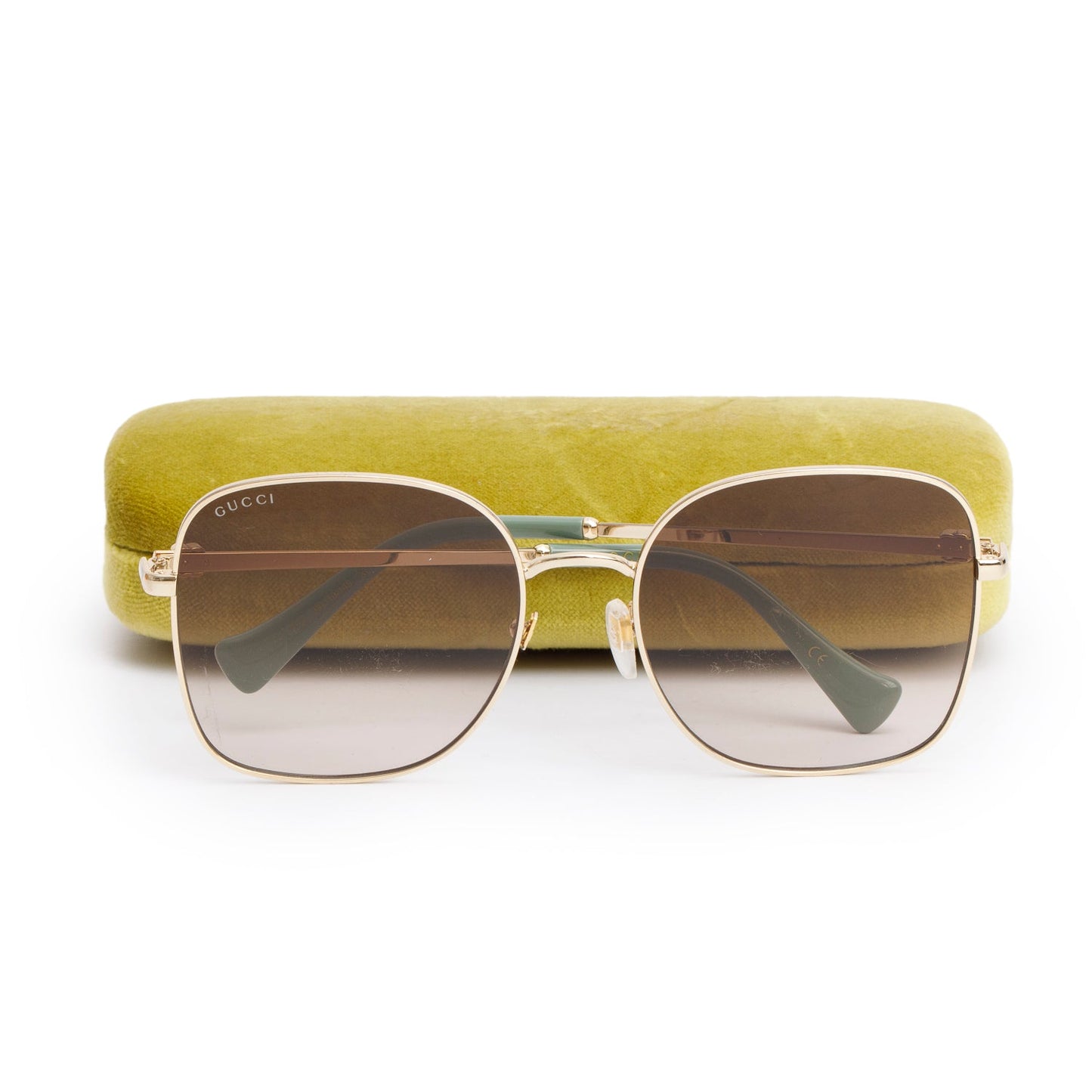 Gucci Green Acetate Interlocking GG Butterfly Sunglasses