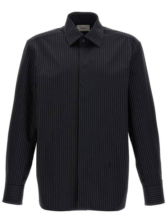 Luxury Saint Laurent Trending 2025 Luxury Saint Laurent Trending 2025 Cassandre Striped Shirt Clothing