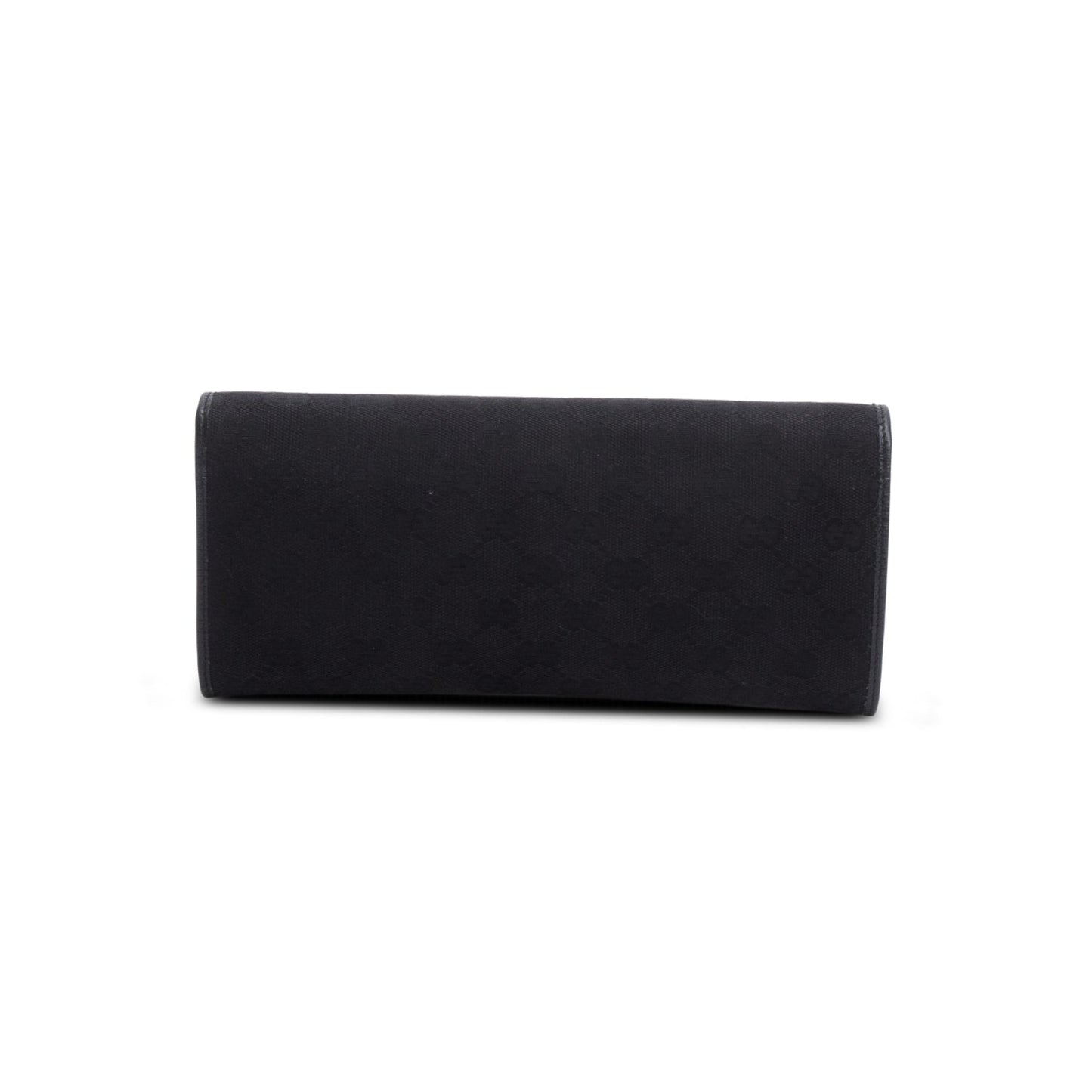 Gucci Black GG Canvas Bamboo Clutch Bag