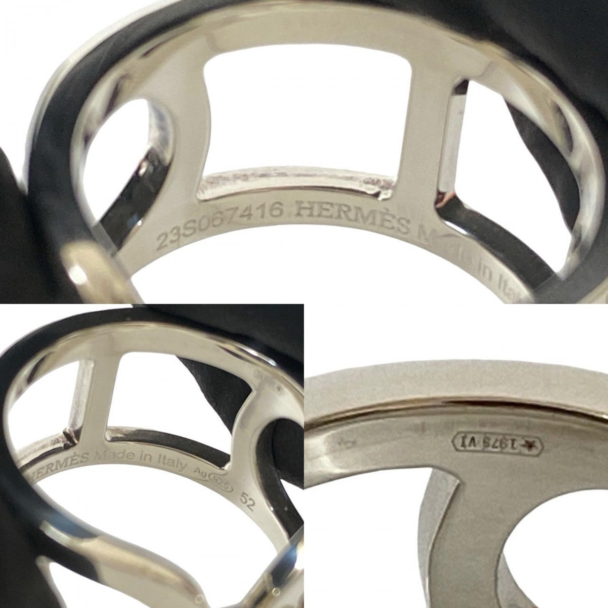 HERMES Ring Silver925 Silver Ever Chene Dunkle