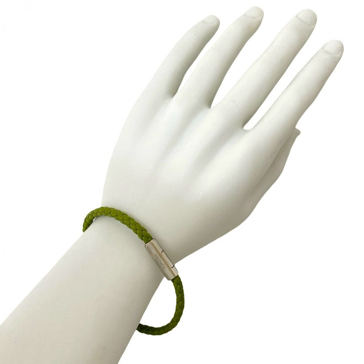 HERMES bracelet leather green Goliath