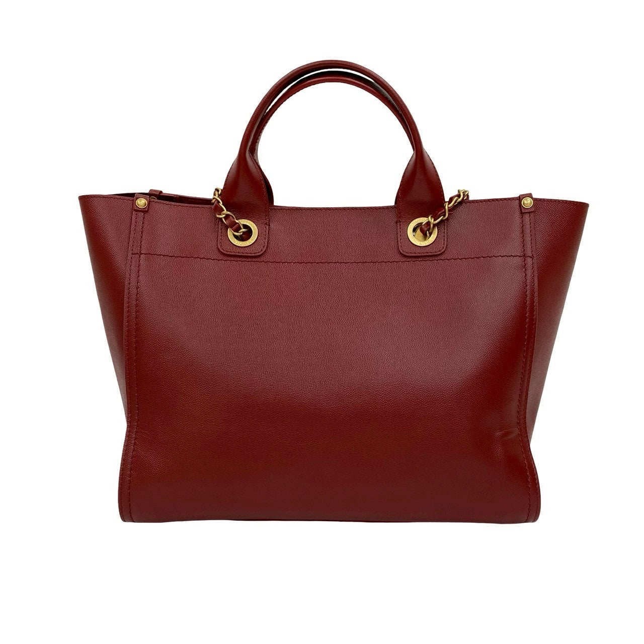 CHANEL Shoulder Bag Matt caviar skin Red Deauville