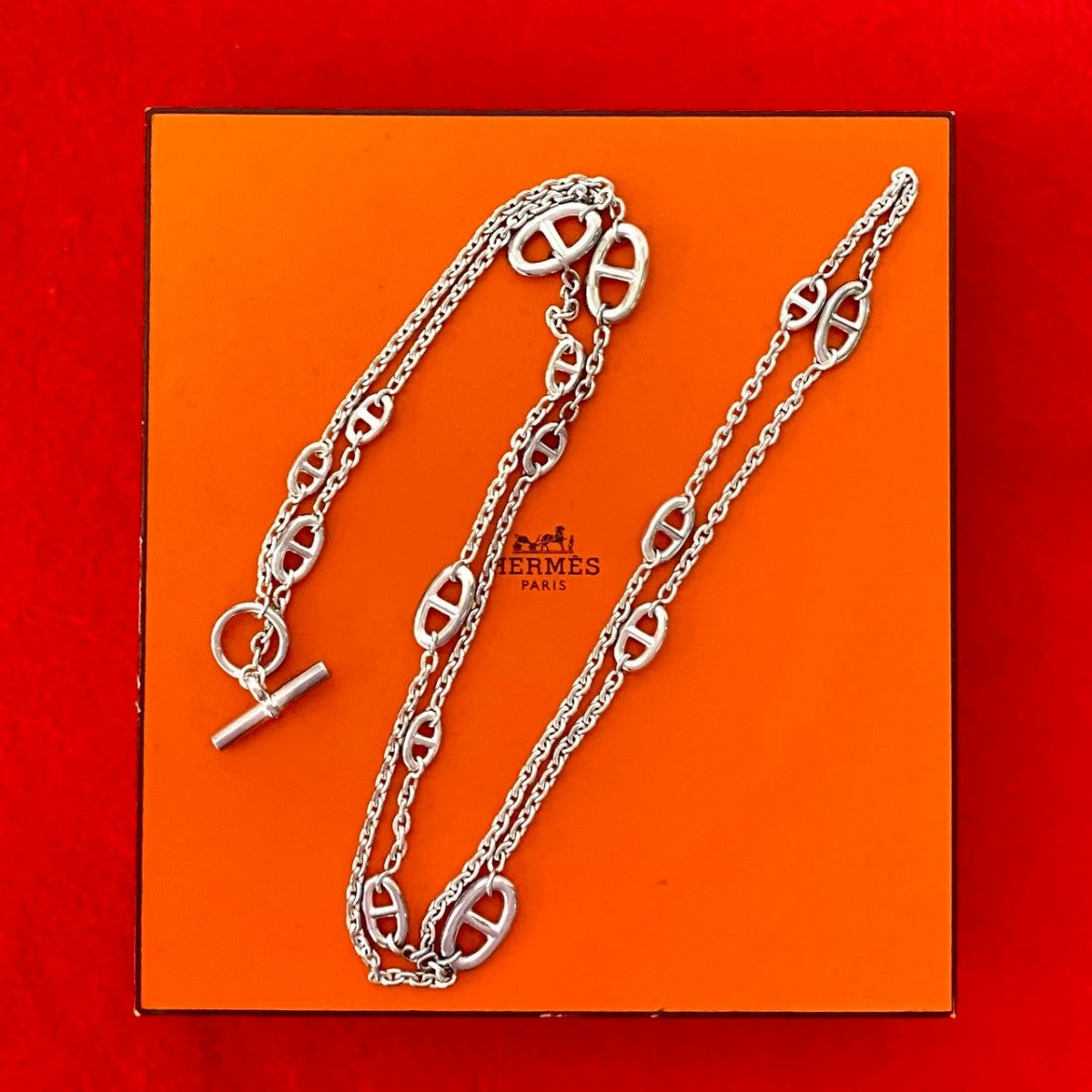 HERMES Necklace Silver925 Silver Farandole Long Necklace