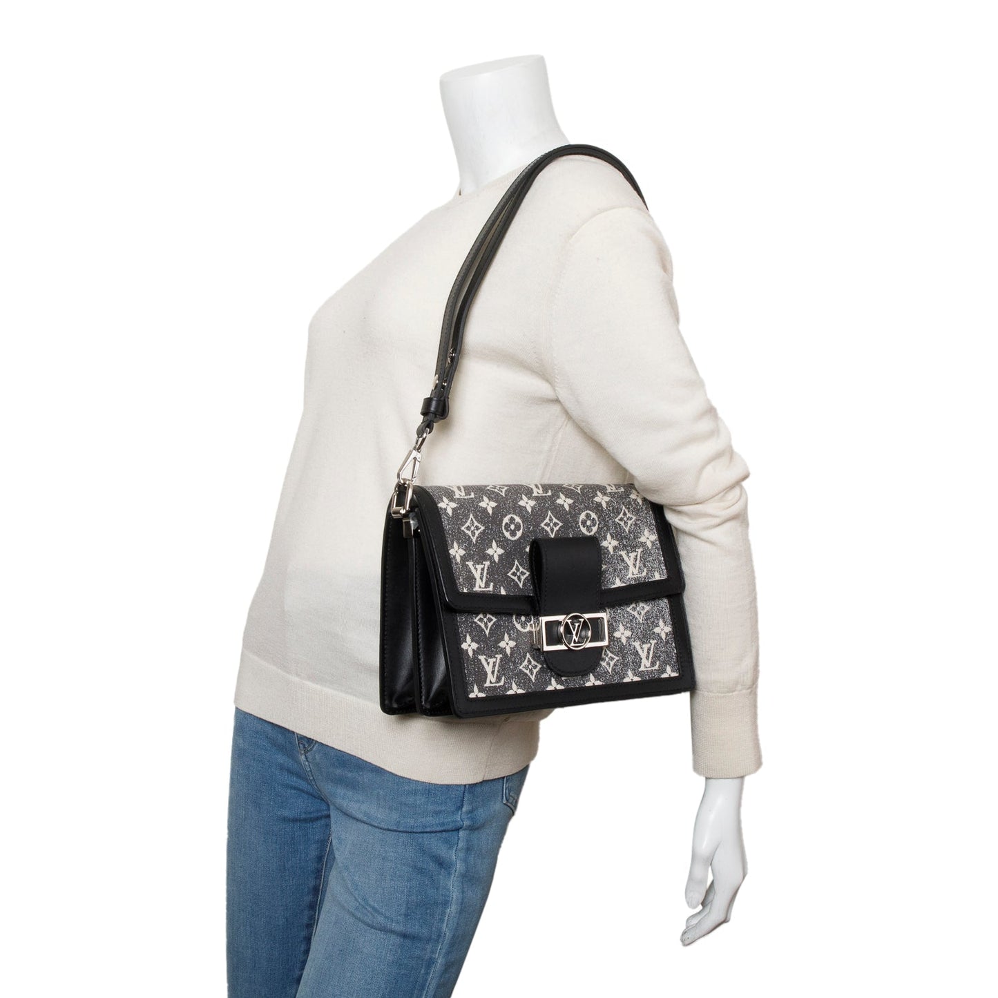 Louis Vuitton 2022 Denim Monogram Jacquard Dauphine MM