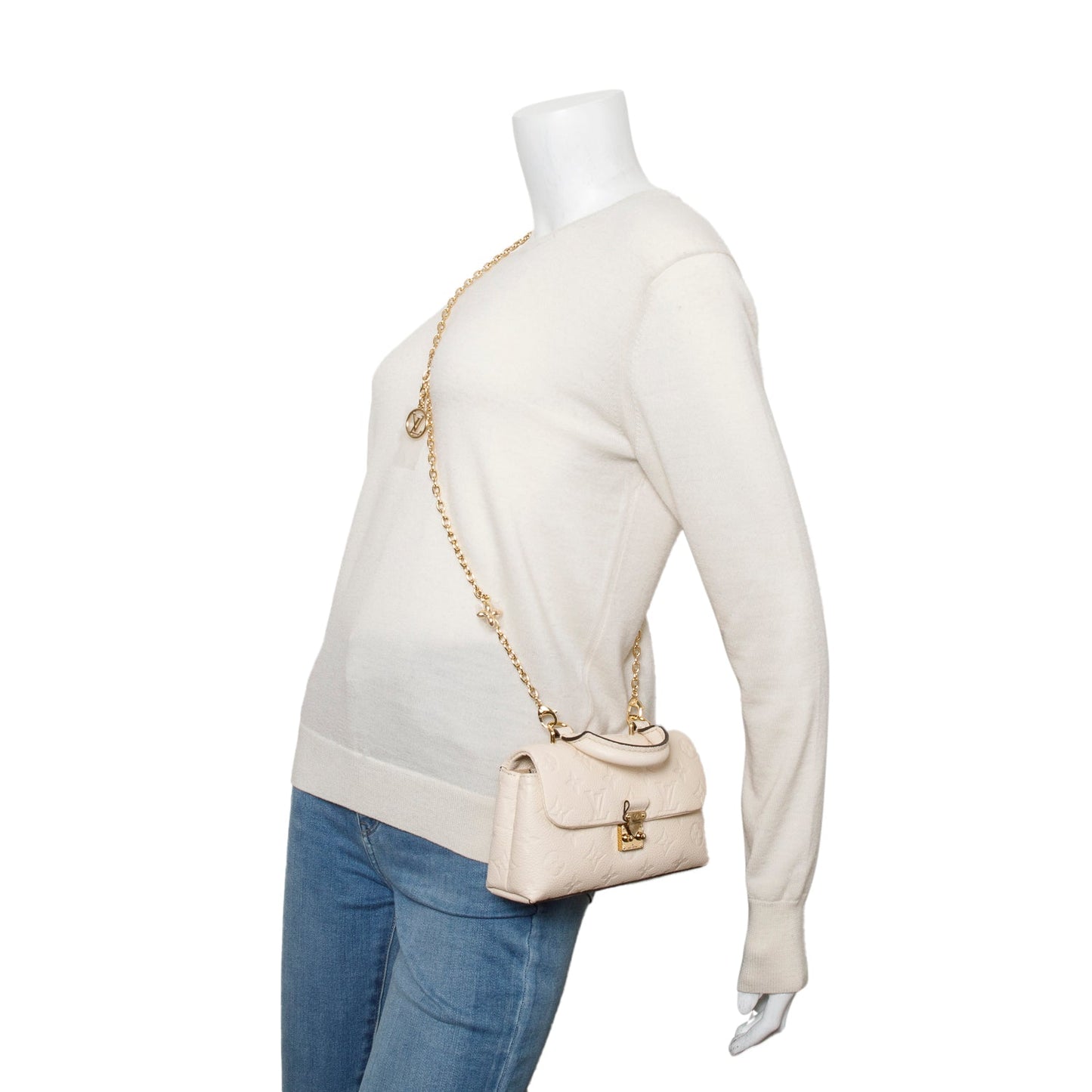 Louis Vuitton 2025 Creme Monogram Empreinte Leather Nano Madeleine