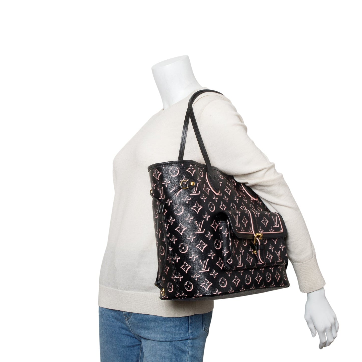 Louis Vuitton Black Monogram Fall for You Neverfull MM