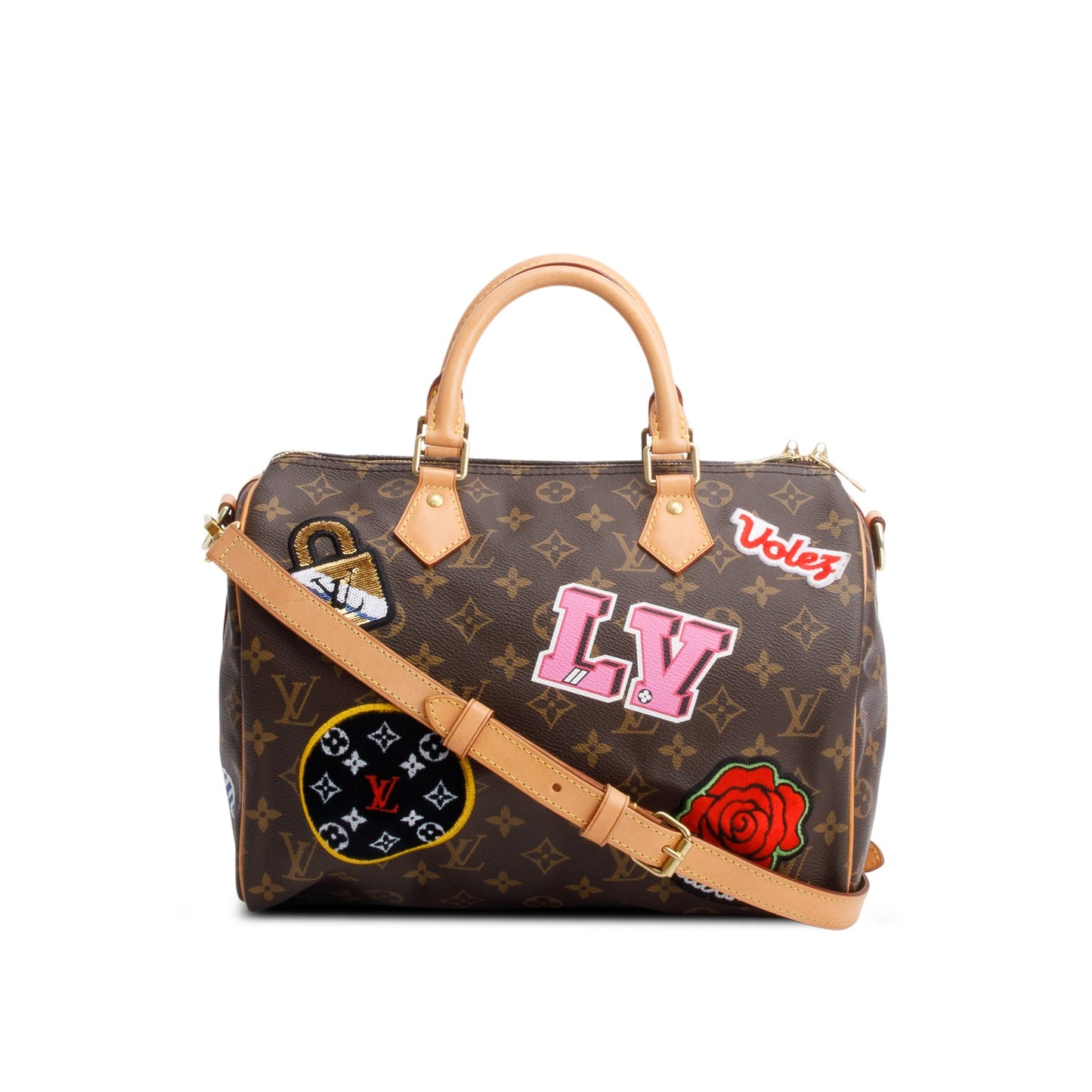 Louis Vuitton Monogram Patches Speedy Bandouliere 30