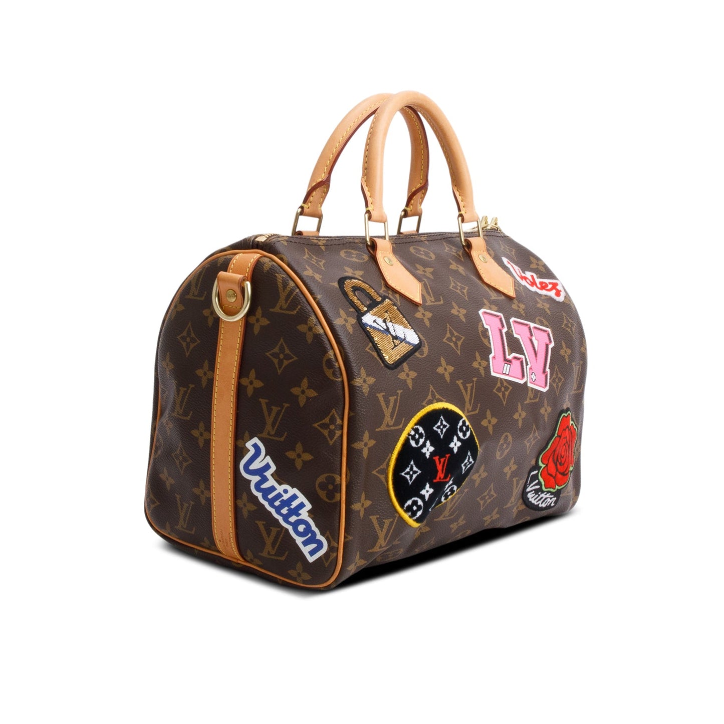Louis Vuitton Monogram Patches Speedy Bandouliere 30