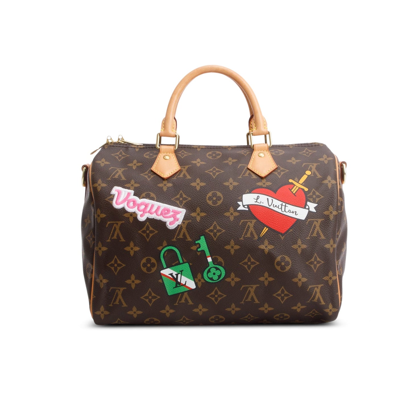 Louis Vuitton Monogram Patches Speedy Bandouliere 30