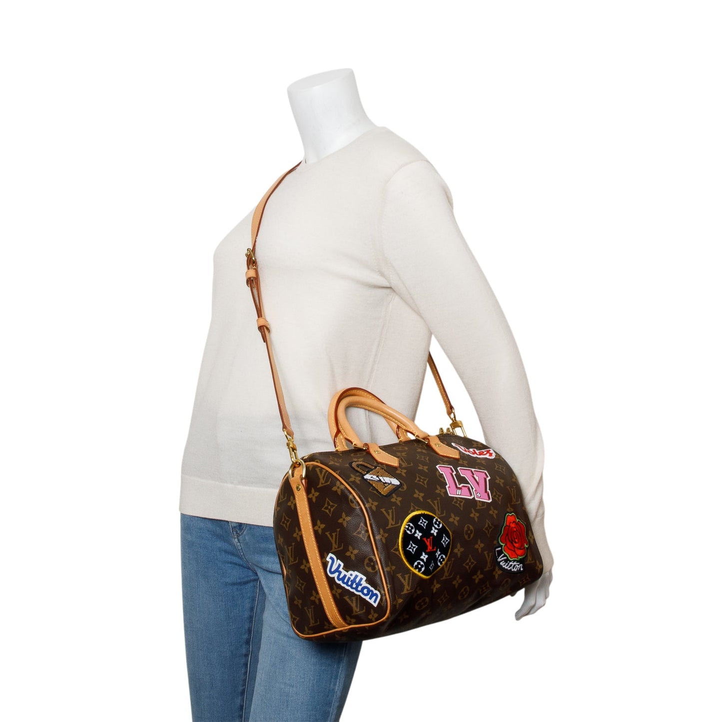 Louis Vuitton Monogram Patches Speedy Bandouliere 30