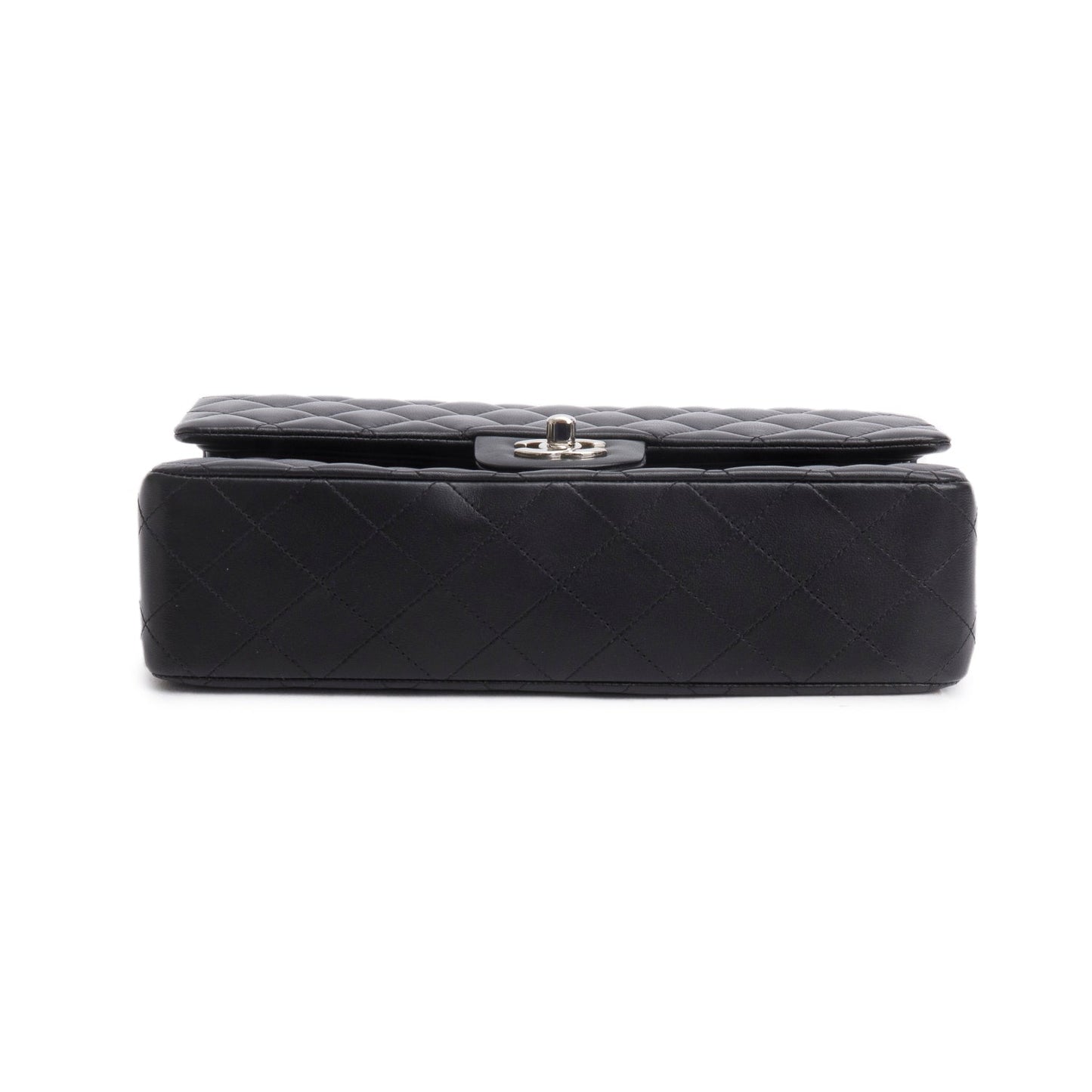 Chanel Black Quilted Lambskin Leather Classic Medium Double Flap Bag