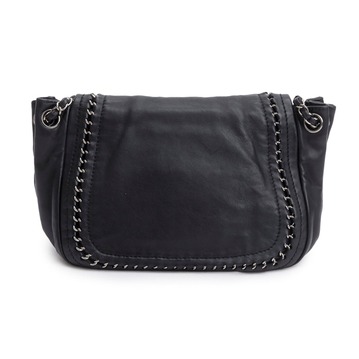 Chanel Black Lambskin Luxe Ligne Accordion Flap Bag