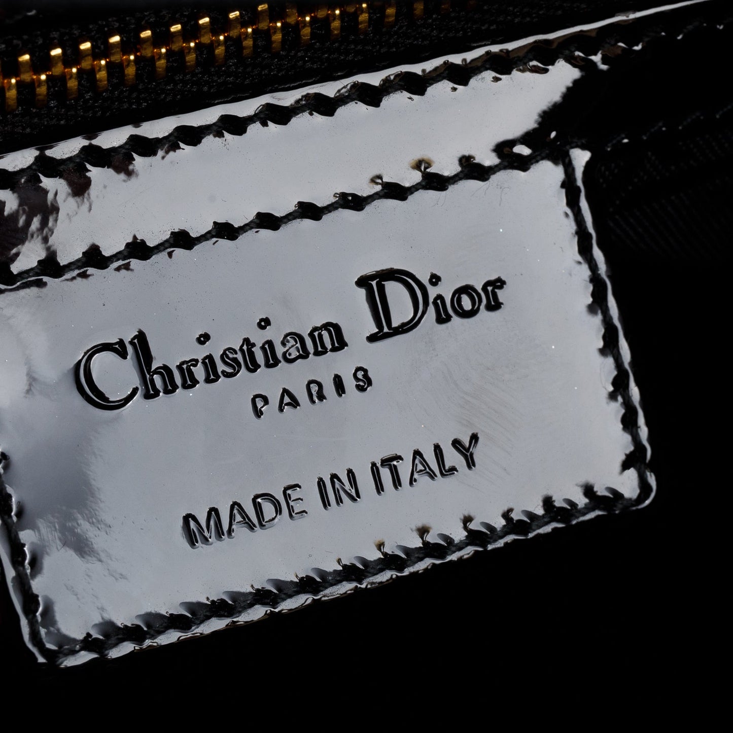 Christian Dior Black Cannage Patent Leather Large Lady Dior