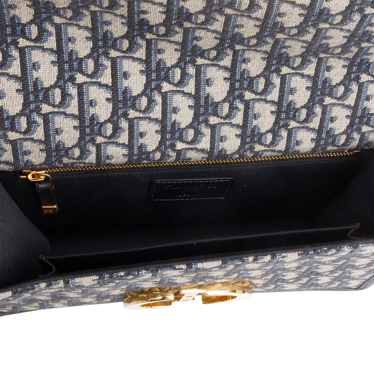 Christian Dior 2021 Blue Oblique 30 Montaigne Chain Flap Bag