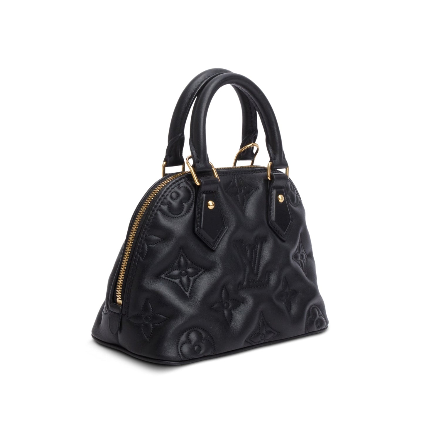Louis Vuitton Black Calfskin Bubblegram Alma BB