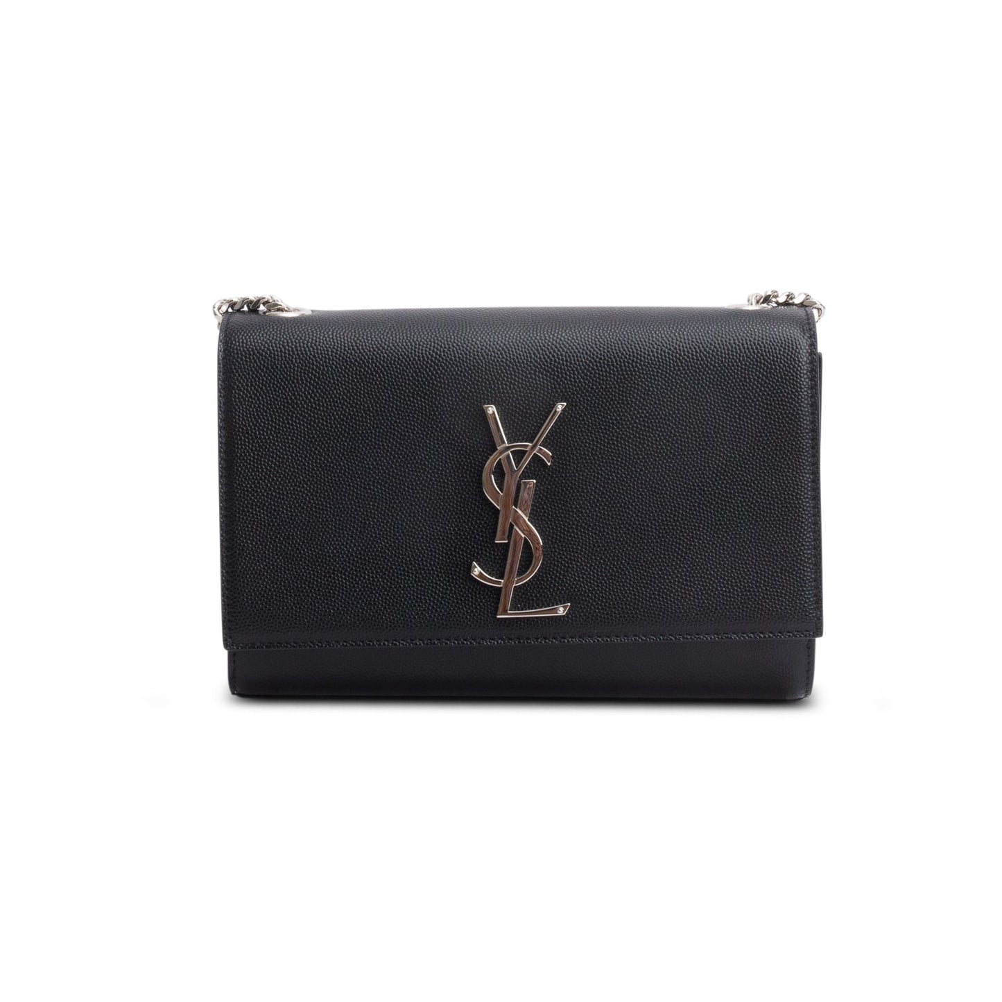 Saint Laurent 2023 Black Grain De Poudre Small Monogram Kate Satchel