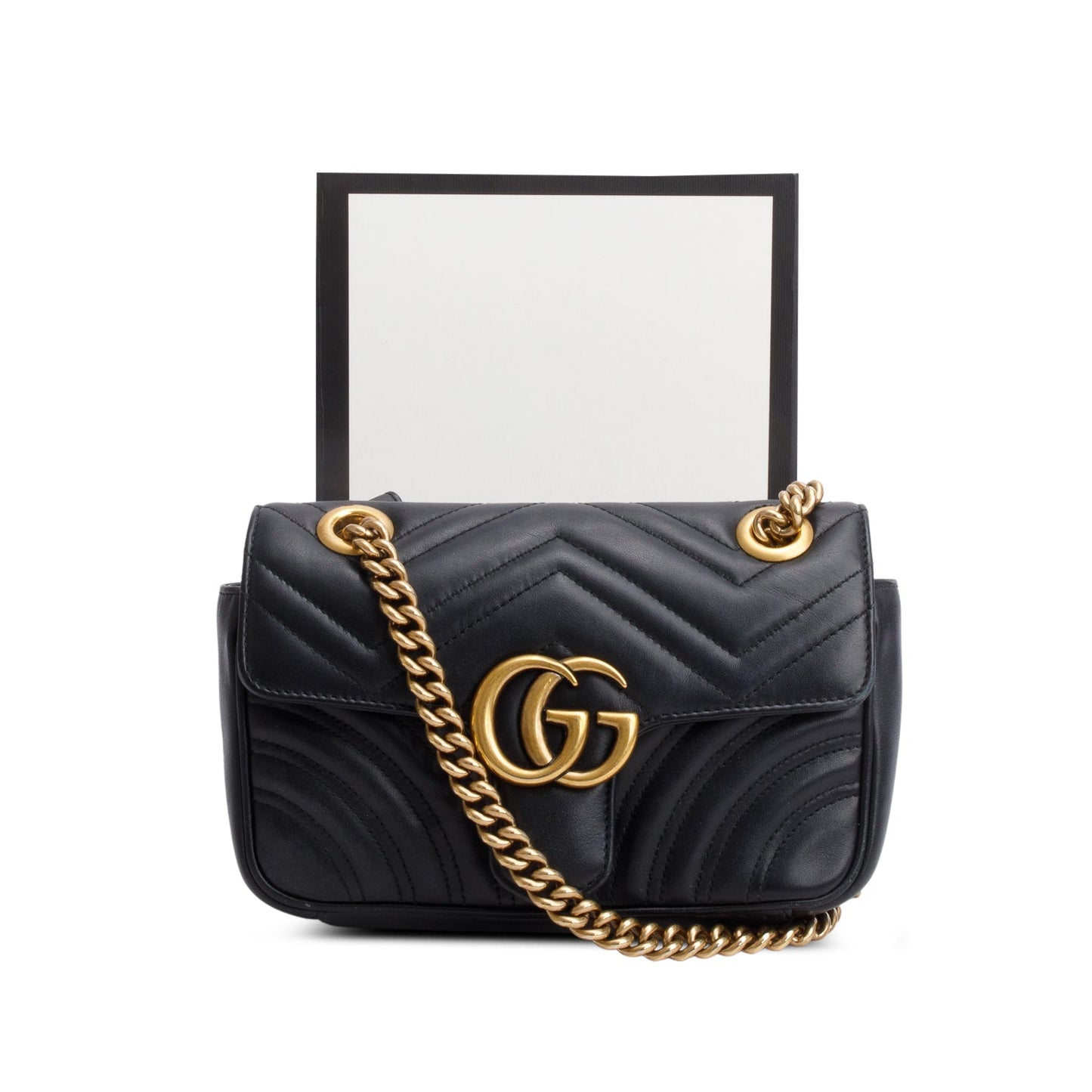 Gucci Black GG Marmont Matelasse Small Shoulder Bag