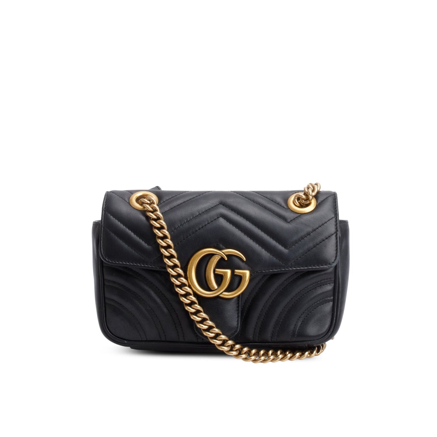 Gucci Black GG Marmont Matelasse Small Shoulder Bag