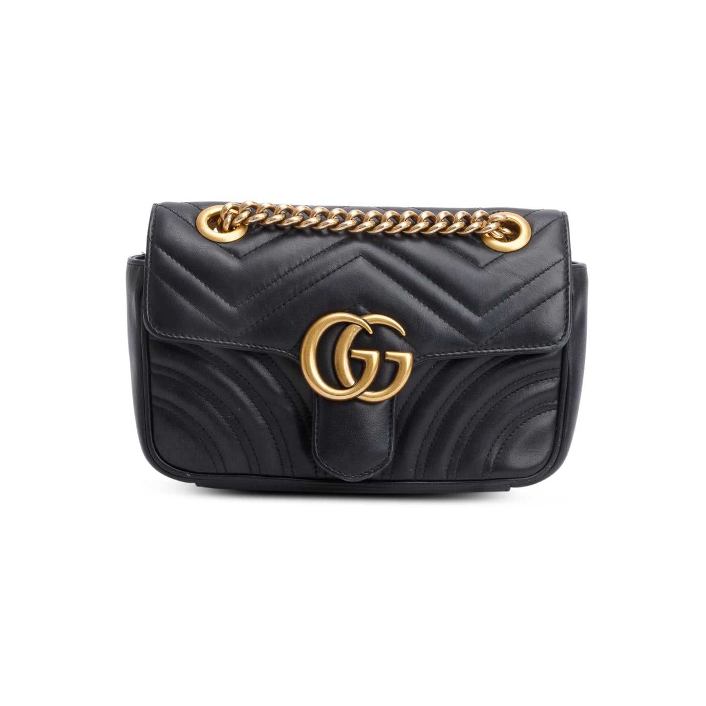 Gucci Black GG Marmont Matelasse Small Shoulder Bag