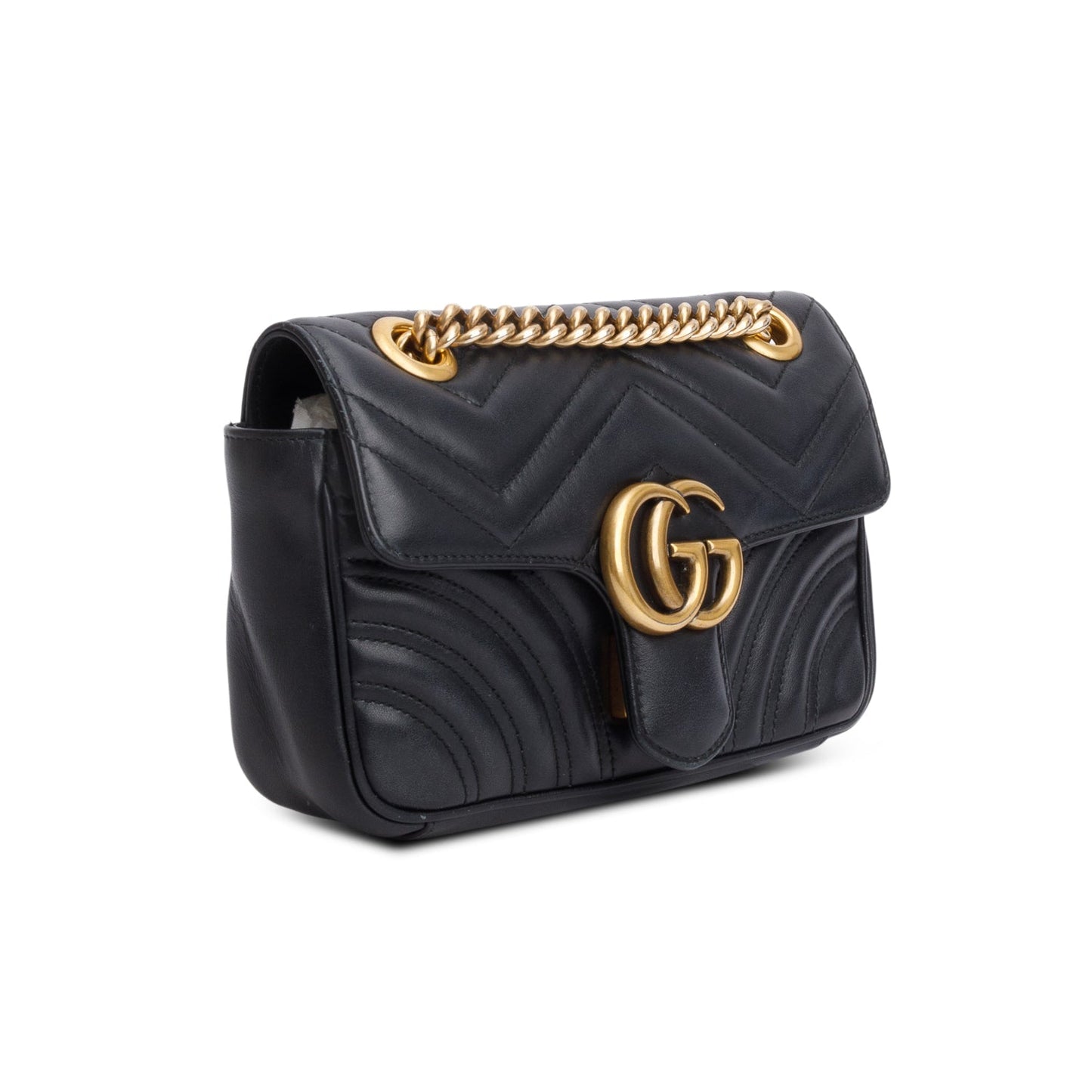 Gucci Black GG Marmont Matelasse Small Shoulder Bag