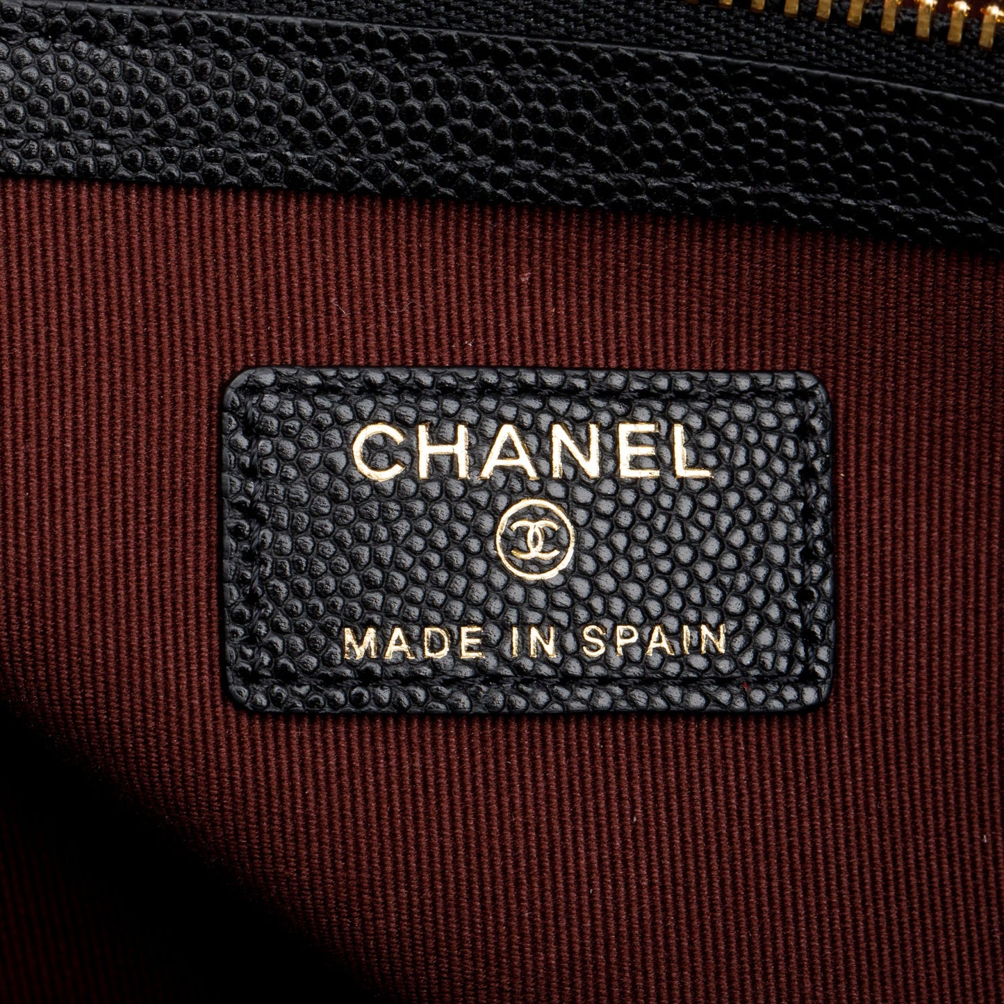 Chanel Black Quilted Caviar Leather Large O-Case Clutch