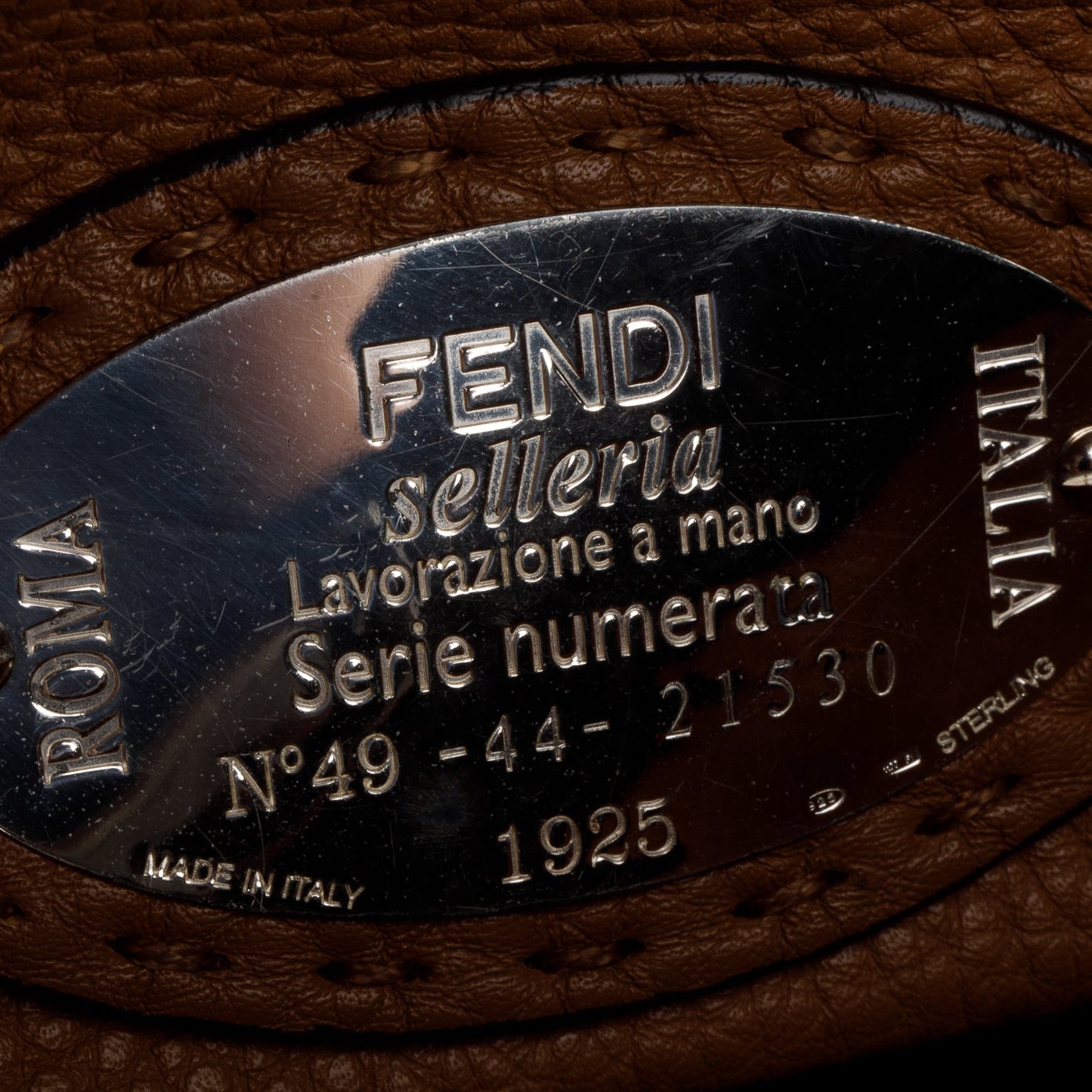 Fendi Black Cuioio Romano Selleria Medium Peekaboo Iconic Satchel