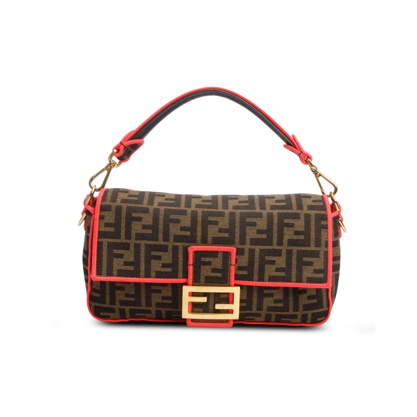 Fendi Zucca Jacquard FF 1974 Neon Baguette