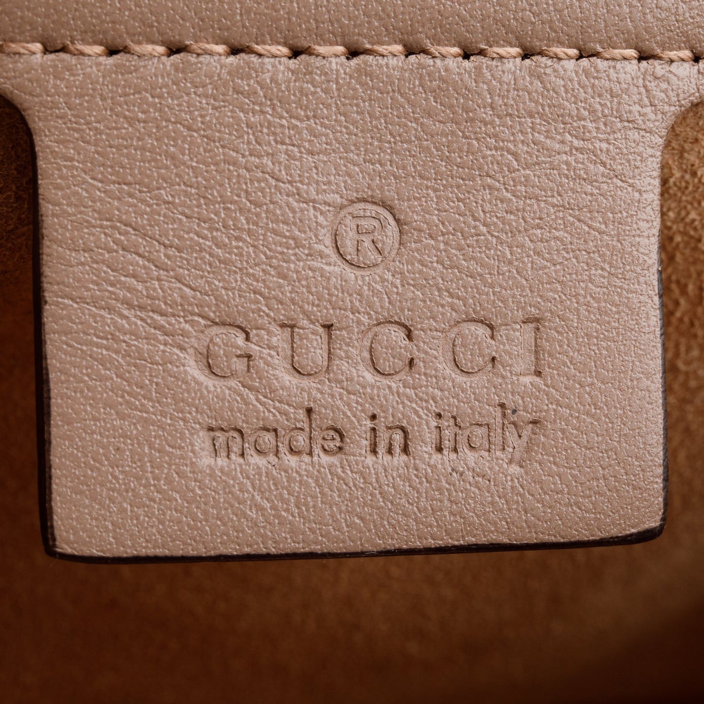 Gucci Taupe Leather GG Marmont Small Shoulder Bag